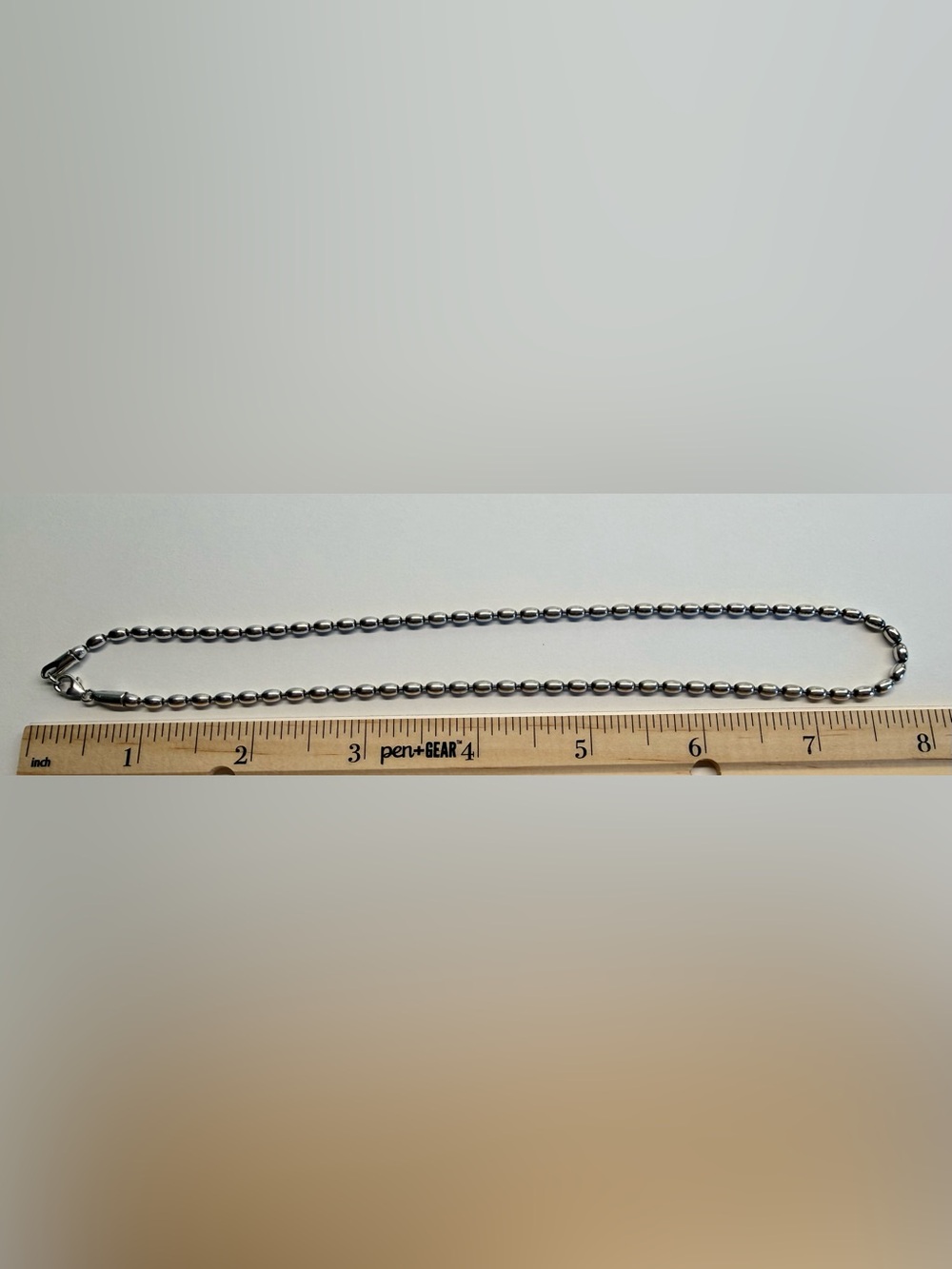 Heidi J Hale Sterling Silver 3mm Oval Beaded Necklace 16” - Picture 6 of 6